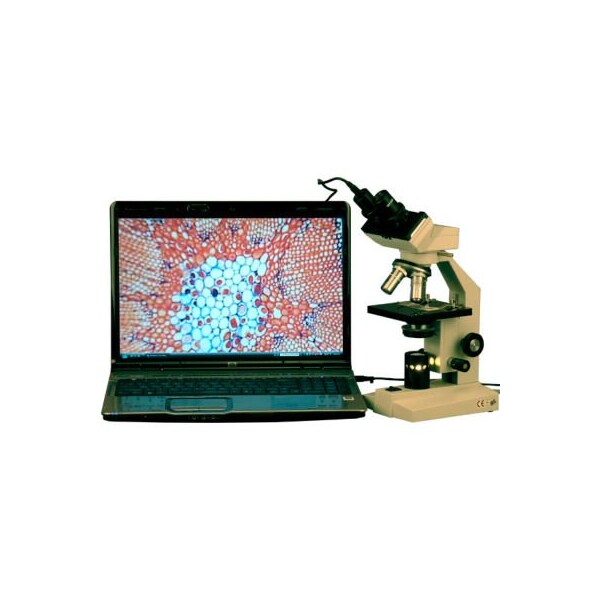 AmScope B100B-E 2000X High Power Binocular Microscope + USB Camera